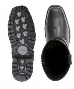 Hot Leathers BTM1004 Men's Black 8-inch Short Harness Leather Boots With Lug Sole Riding Gear