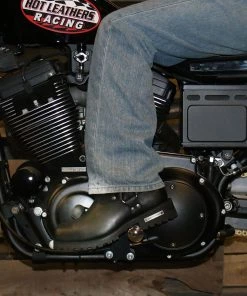 Hot Leathers BTM1004 Men's Black 8-inch Short Harness Leather Boots With Lug Sole Riding Gear