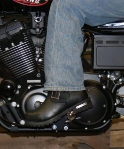 Riding Gear Hot Leathers BTM1005 Men's Black 10-inch Tall Round Toe Engineer Leather Boots With Lug Sole