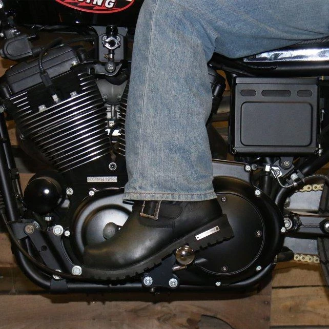 Riding Gear Hot Leathers BTM1005 Men's Black 10-inch Tall Round Toe Engineer Leather Boots With Lug Sole