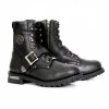 Hot Leathers BTM1006 Men's Black 8-inch Logger Leather Boots With Adjustable Buckle