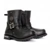 Hot Leathers BTM1008 Men's Black 8-inch Round Toe Engineer Leather Boot With Lug Sole Riding Gear