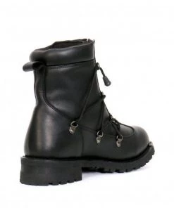 Hot Leathers BTM1009 Men's Black 7-Inch Leather Lace Up Boots With Zipper Closure