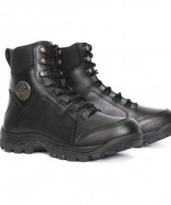 Riding Gear Hot Leathers BTM1010 Men's Black Leather Swat Style Lace Up Boots