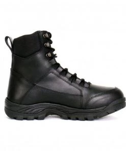Riding Gear Hot Leathers BTM1010 Men's Black Leather Swat Style Lace Up Boots