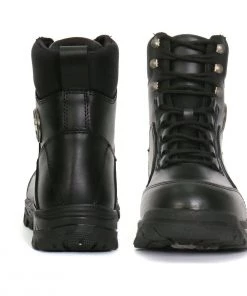 Riding Gear Hot Leathers BTM1010 Men's Black Leather Swat Style Lace Up Boots