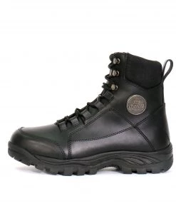 Riding Gear Hot Leathers BTM1010 Men's Black Leather Swat Style Lace Up Boots