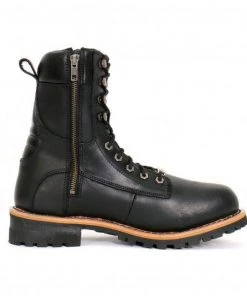 Hot Leathers BTM1011 Men's 8 Inch Two Tone Logger Leather Lace Up Boots Riding Gear