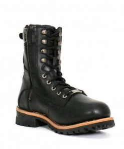 Hot Leathers BTM1011 Men's 8 Inch Two Tone Logger Leather Lace Up Boots Riding Gear