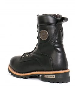 Hot Leathers BTM1011 Men's 8 Inch Two Tone Logger Leather Lace Up Boots Riding Gear