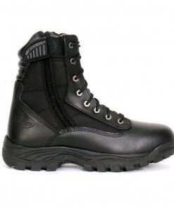 Hot Leathers BTM1012 Men's Black Leather Swat Style Lace Up Boots With Zippers