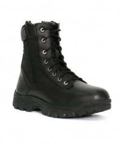 Hot Leathers BTM1012 Men's Black Leather Swat Style Lace Up Boots With Zippers