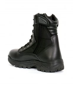 Hot Leathers BTM1012 Men's Black Leather Swat Style Lace Up Boots With Zippers