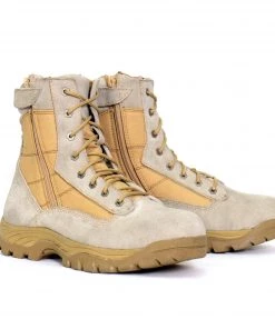 Hot Leathers BTM1013 Men's Tan Leather Swat Style Lace Up Boots With Zippers