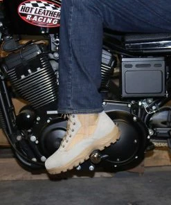 Hot Leathers BTM1013 Men's Tan Leather Swat Style Lace Up Boots With Zippers