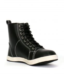 Hot Leathers BTM1014 Men's Black And White Leather 6-inch Riding Sneaker