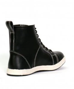 Hot Leathers BTM1014 Men's Black And White Leather 6-inch Riding Sneaker
