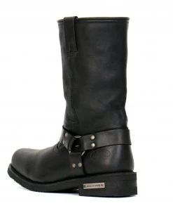 Hot Leathers BTM1016 Men's Classic Black 11-inch Harness Leather Boots