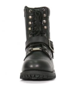 Hot Leathers BTM1017 Men’s Black Grave Rub Skull Tall Logger Motorcycle Boot