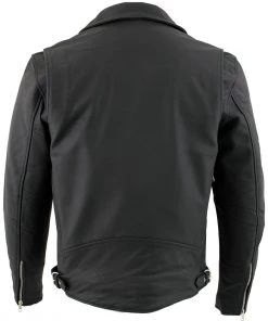 Leather Motorcycle Jackets Xelement BXU10580 Men's'Reaper' Matte Black Leather Moto Jacket