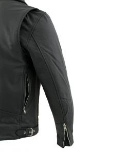 Leather Motorcycle Jackets Xelement BXU10580 Men's'Reaper' Matte Black Leather Moto Jacket