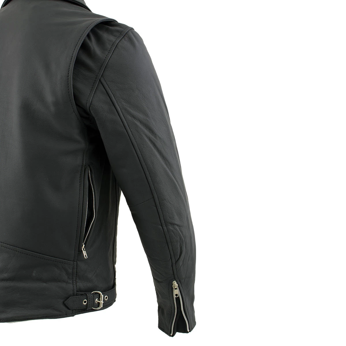 Leather Motorcycle Jackets Xelement BXU10580 Men's 'Reaper' Matte Black Leather Moto Jacket