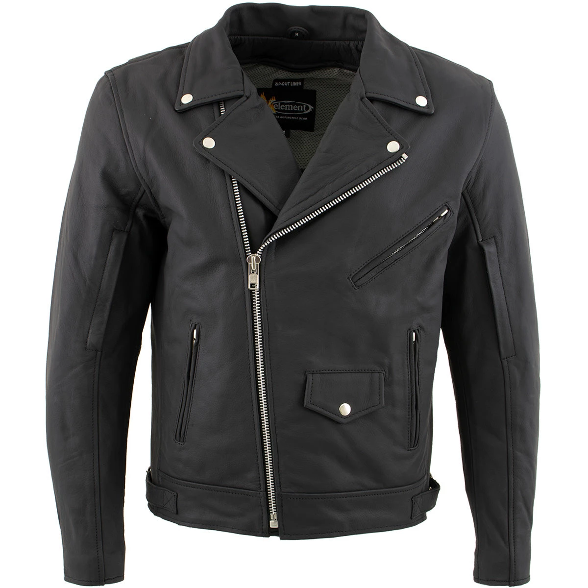 Leather Motorcycle Jackets Xelement BXU10580 Men's 'Reaper' Matte Black Leather Moto Jacket