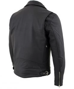 Leather Motorcycle Jackets Xelement BXU10580 Men's'Reaper' Matte Black Leather Moto Jacket