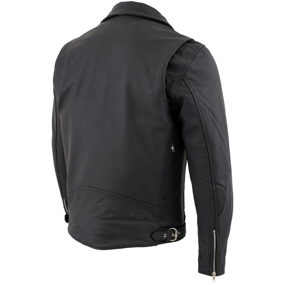 Leather Motorcycle Jackets Xelement BXU10580 Men's 'Reaper' Matte Black Leather Moto Jacket
