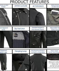 Leather Motorcycle Jackets Xelement BXU10580 Men's 'Reaper' Matte Black Leather Moto Jacket