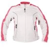 Xelement BXU358924 Women's 'Tribal Heart' Tri-Tex White And Pink Motorcycle Jacket With X-Armor