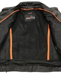 The Bikers Zone Men’s Premium Buffalo Leather Motorcycle Jacket With And Adjustable Side Laces BZ1511