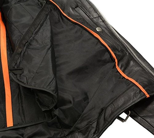 The Bikers Zone Men’s Premium Buffalo Leather Motorcycle Jacket With And Adjustable Side Laces BZ1511