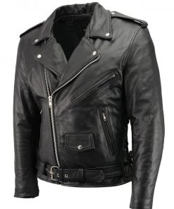 The Bikers Zone Men’s Premium Buffalo Leather Motorcycle Jacket With CE Certified Armor Protection BZ1512