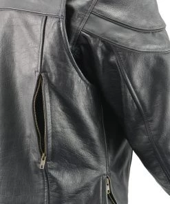The Bikers Zone Men’s Premium Leather Crossover Vented Scooter Jacket With Removable CE Approved Armor BZ2525