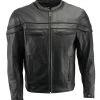 The Bikers Zone Men’s Premium Leather Crossover Vented Scooter Jacket With Removable CE Approved Armor BZ2525