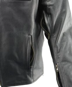 The Bikers Zone Men’s Premium Leather Crossover Vented Scooter Jacket With Removable CE Approved Armor BZ2525
