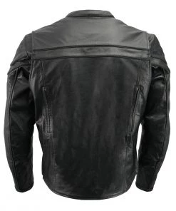 The Bikers Zone Men’s Premium Leather Crossover Vented Scooter Jacket With Removable CE Approved Armor BZ2525