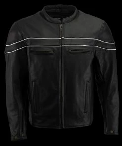 The Bikers Zone Men’s Premium Leather Crossover Vented Scooter Jacket With Removable CE Approved Armor BZ2525