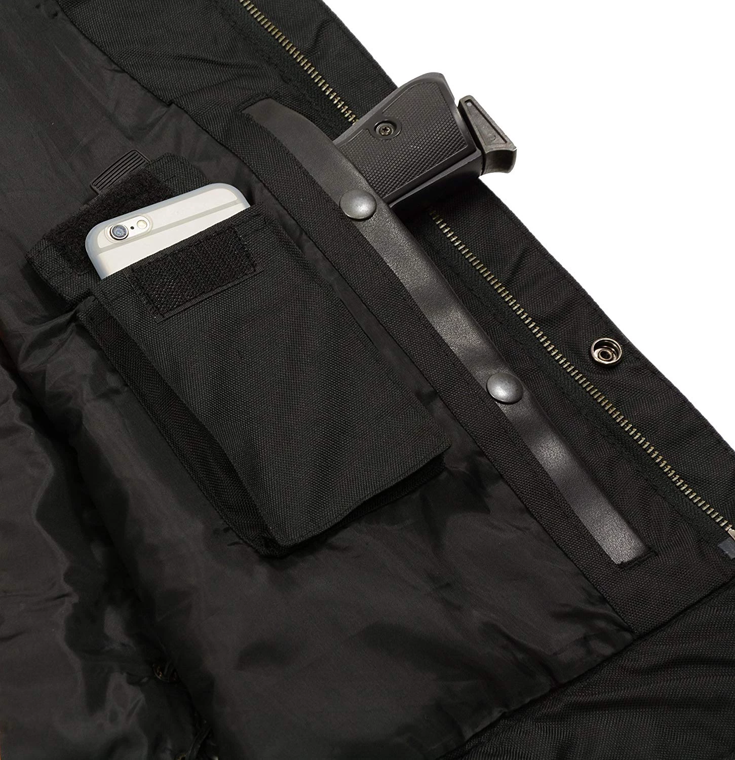 The Bikers Zone SOA Men’s Black Leather Club Style Motorcycle Vest BZ6210