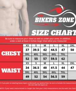 The Bikers Zone SOA Men’s Black Leather Club Style Motorcycle Vest BZ6210