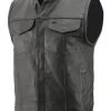 The Bikers Zone Motorcycle Vests Men’s Premium Naked Cowhide Leather Club Style Motorcycle Vest BZ6410