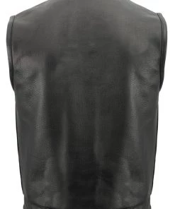The Bikers Zone Motorcycle Vests Men’s Premium Naked Cowhide Leather Club Style Motorcycle Vest BZ6410