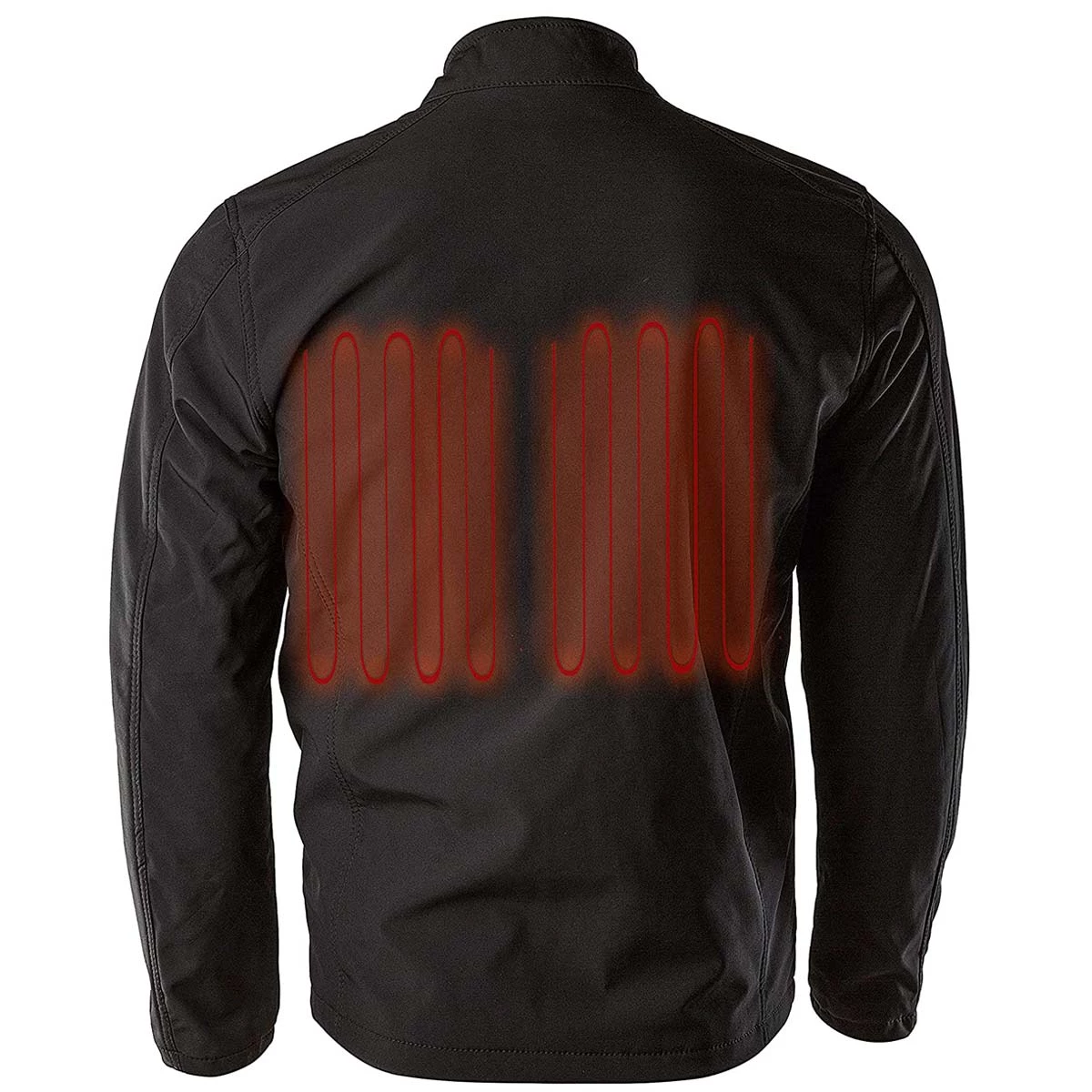 Motorcycle Jackets The Bikers Zone BZ2862 Heated Black Soft-Shell Jacket With 12V Battery