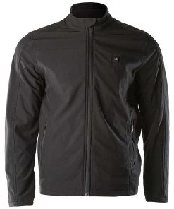 Motorcycle Jackets The Bikers Zone BZ2862 Heated Black Soft-Shell Jacket With 12V Battery