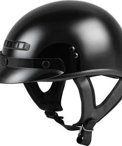 Gmax 72-5420 GM-35 Full Dressed Half Helmet Black Riding Gear