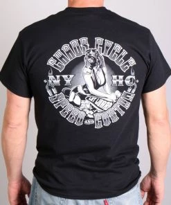 Hot Leathers Official Chaos CCM1002 Men’s Cycle Gas Mask Logo Black T-Shirt Riding Gear