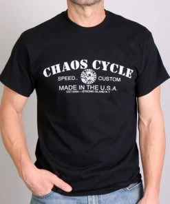 Hot Leathers Official Chaos CCM1002 Men’s Cycle Gas Mask Logo Black T-Shirt Riding Gear