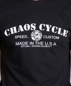Hot Leathers Official Chaos CCM1002 Men’s Cycle Gas Mask Logo Black T-Shirt Riding Gear