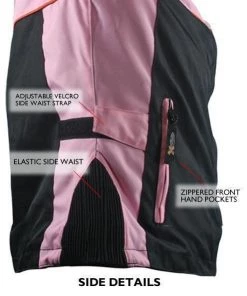 Xelement CF462 Ladies'Pinky' Black And Pink Tri-Tex Motorcycle Jacket With X-Armor Protection